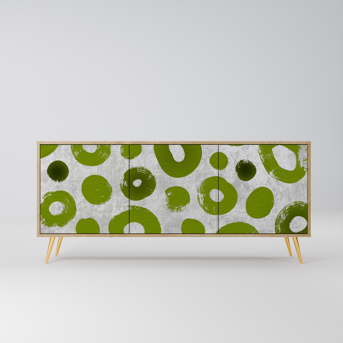 GREEN RHAPSODY 3-Door Sideboard in Oak Effect