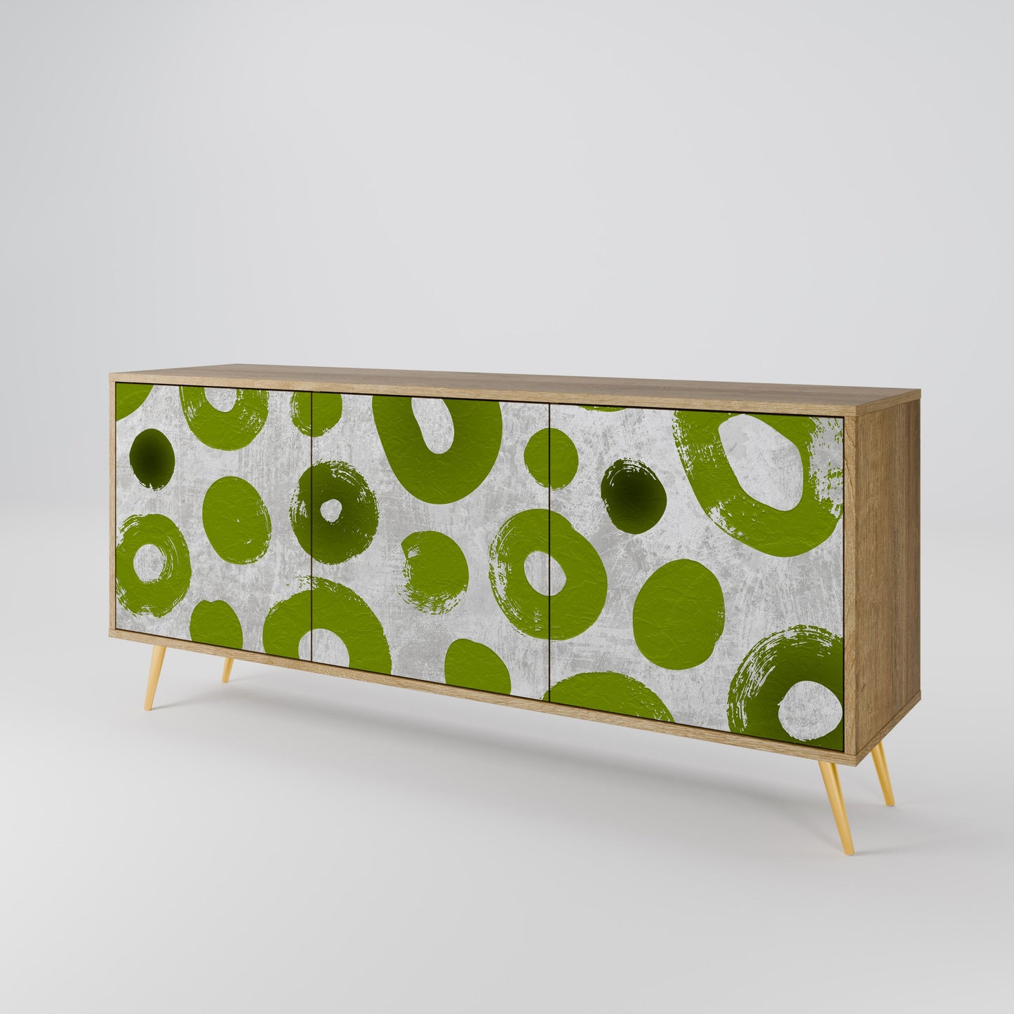 GREEN RHAPSODY 3-Door Sideboard in Oak Effect