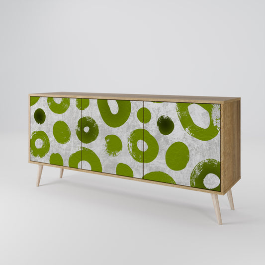 GREEN RHAPSODY 3-Door Sideboard in Oak Effect