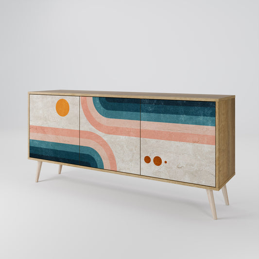 Credenza TWO HALVES a 3 ante in effetto rovere