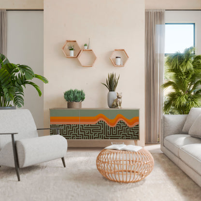 Credenza a 3 ante SIMPLE SOLUTIONS in effetto rovere