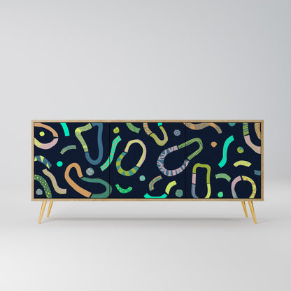 CONTRAST DANCE 3-Door Sideboard in Oak Effect