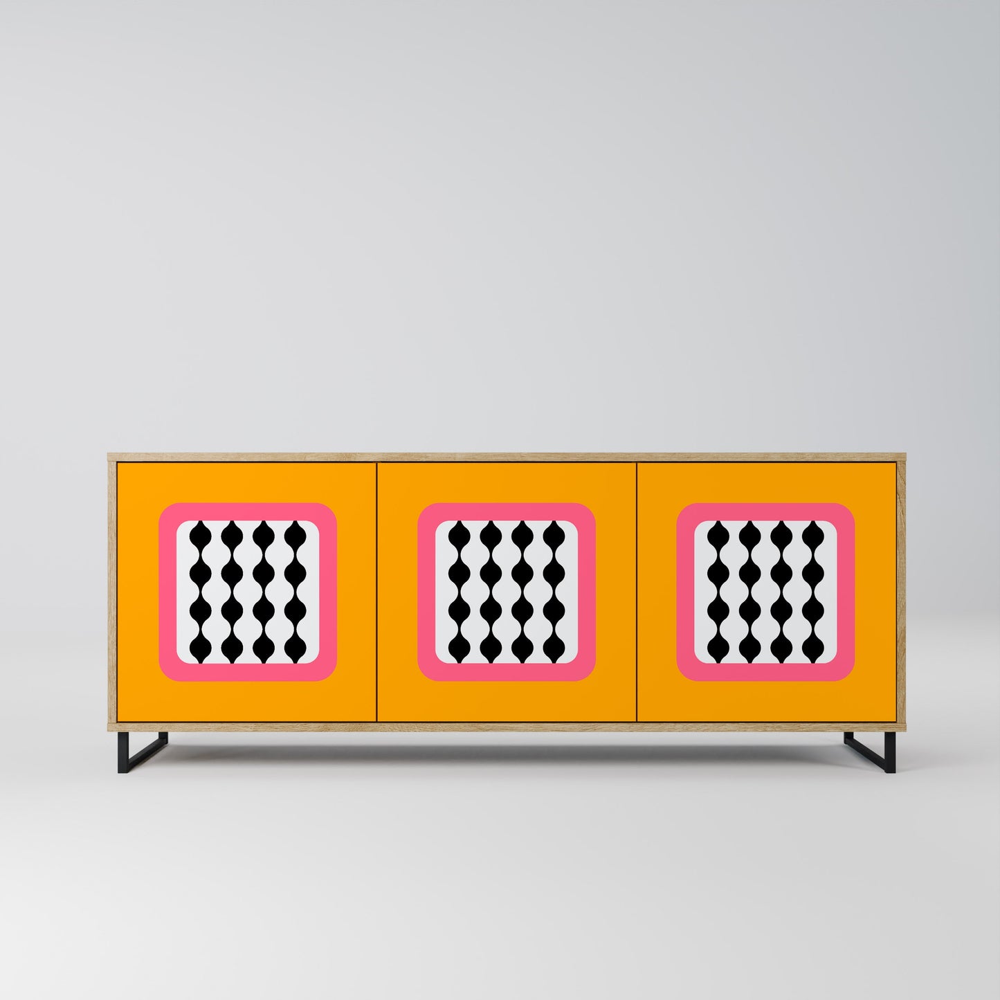 TEARS IN HEAVEN 3-Door Sideboard in Oak Effect