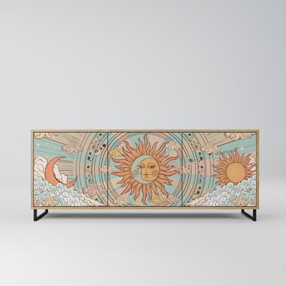 MYSTICAL STRUCTURE 3-Door Sideboard in Oak Effect