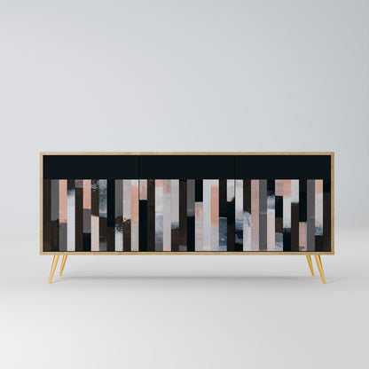 COLLAGE OF RECTANGLES 3-Door Sideboard in Oak Effect