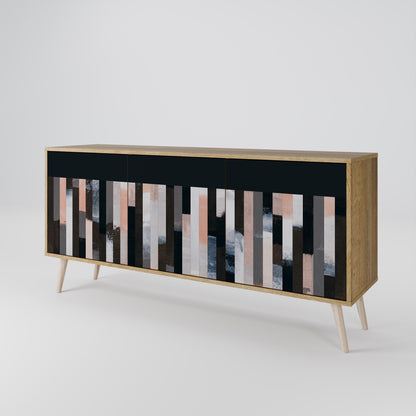 COLLAGE OF RECTANGLES 3-Door Sideboard in Oak Effect