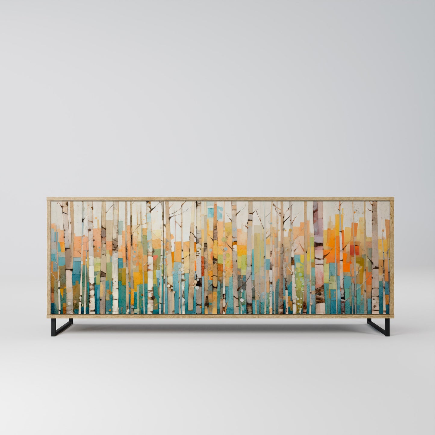 Credenza BIRCH KALEIDOSCOPE a 3 ante in effetto rovere