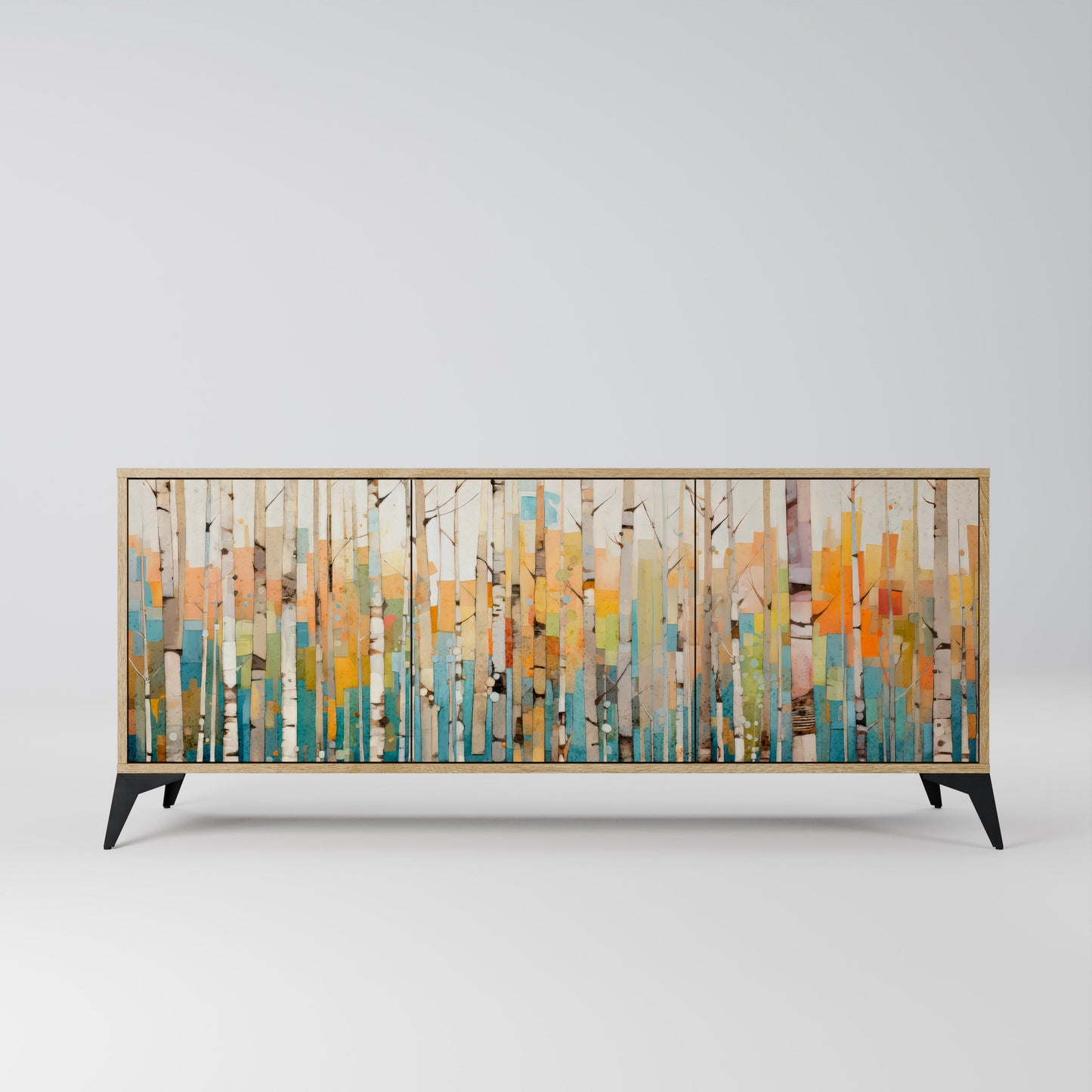 Credenza BIRCH KALEIDOSCOPE a 3 ante in effetto rovere