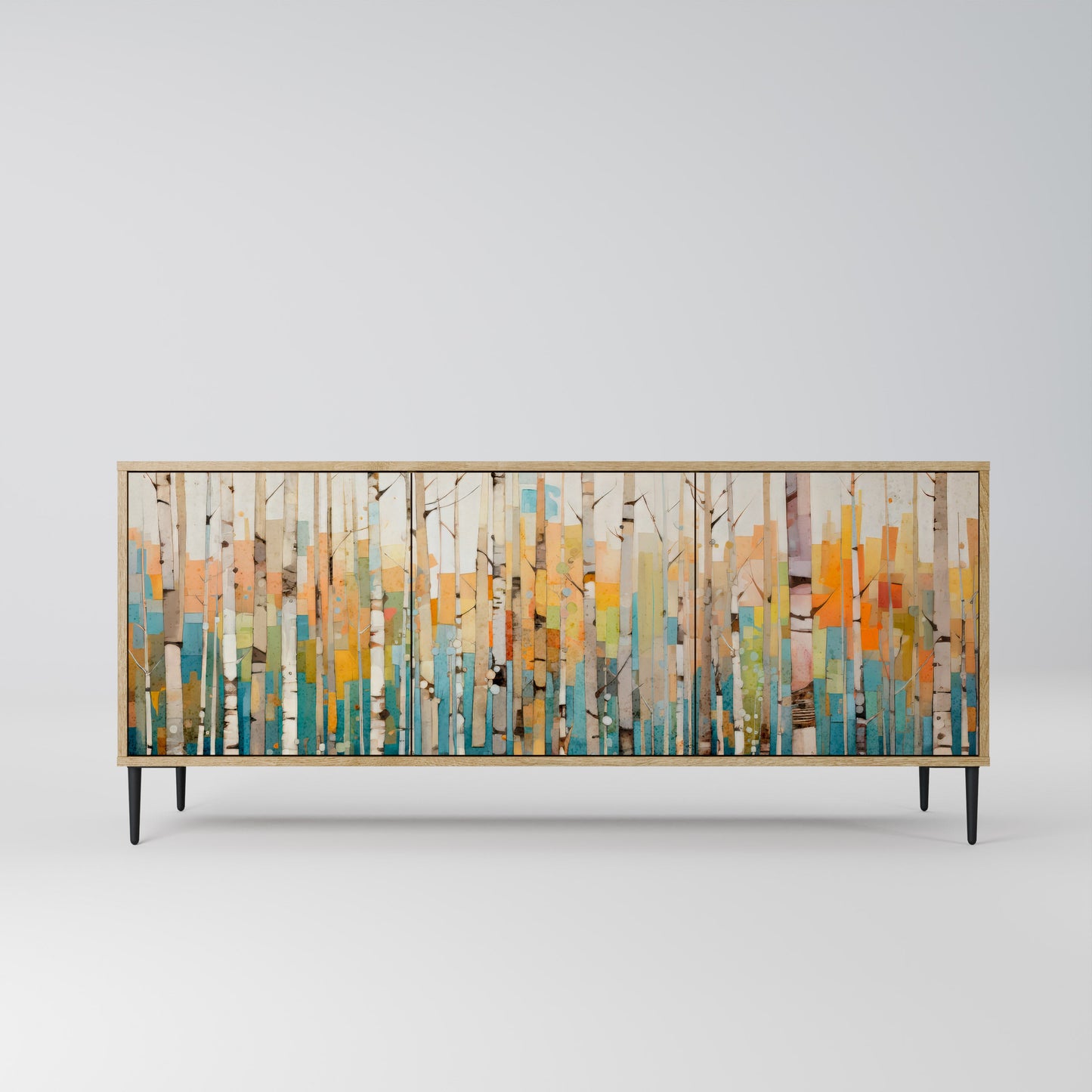 Credenza BIRCH KALEIDOSCOPE a 3 ante in effetto rovere
