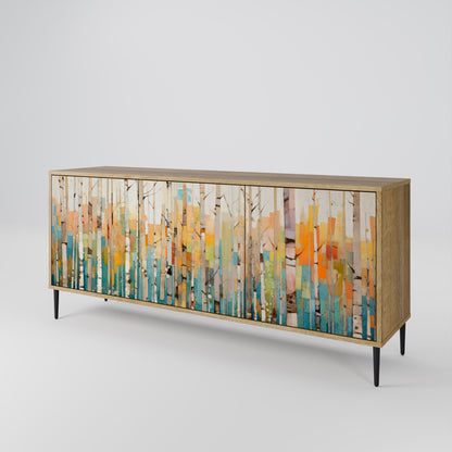 Credenza BIRCH KALEIDOSCOPE a 3 ante in effetto rovere