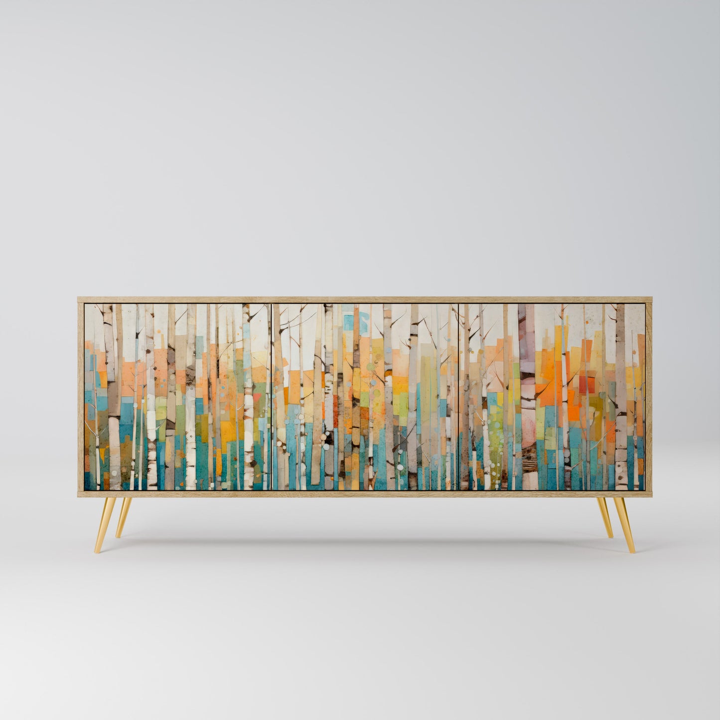 Credenza BIRCH KALEIDOSCOPE a 3 ante in effetto rovere