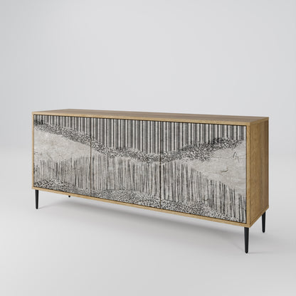 GRAIN LINES 3-Door Sideboard in Oak Effect