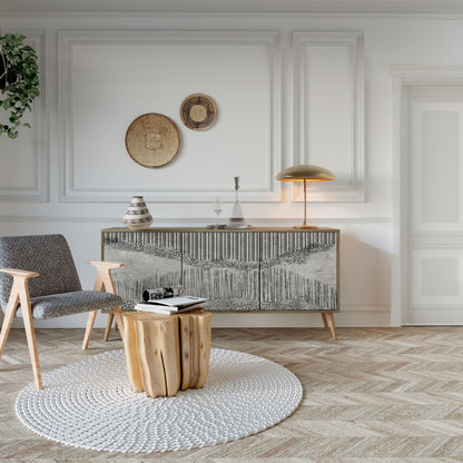 GRAIN LINES 3-Door Sideboard in Oak Effect