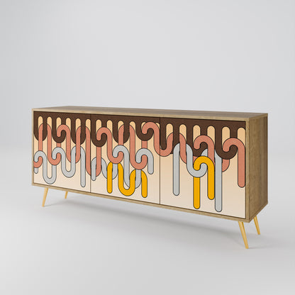 COLORFUL STRINGS 3-Door Sideboard in Oak Effect