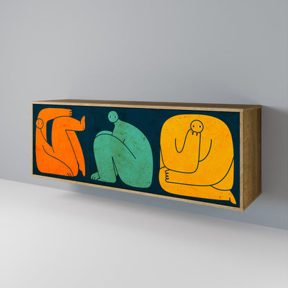 Credenza 3 ante INSIEME MA SEPARATAMENTE in effetto rovere