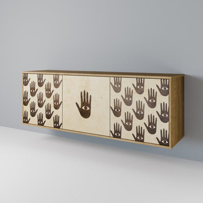 VEDI ALTRO Credenza a 3 ante effetto rovere