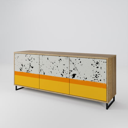 Credenza DYED BY ORANGE a 3 ante in effetto rovere