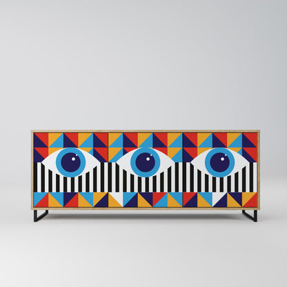 ASTRAZIONE E GEOMETRIA Credenza a 3 ante in effetto rovere