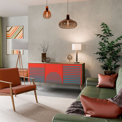 RISING GEOMETRY STARS 3-Door Sideboard in Oak Effect