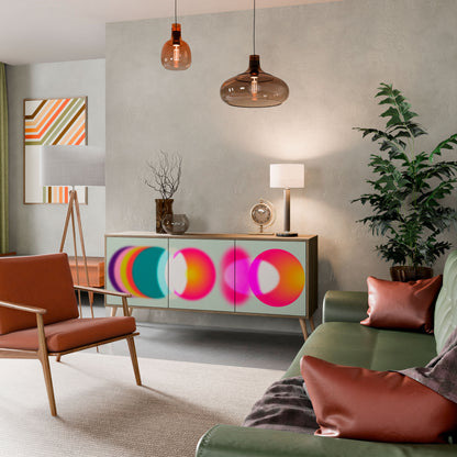 SYMPHONY OF COLORS 3-Door Sideboard in Oak Effect