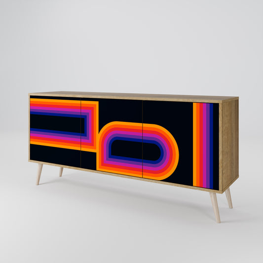 BLINDED BY THE LIGHTS 3-Door Sideboard in Oak Effect