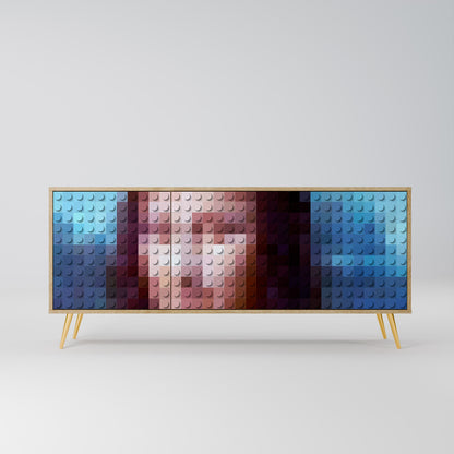 CONSTRUCTIVE ART 3-Door Sideboard in Oak Effect