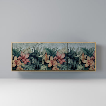 Credenza a 3 ante HEAVENLY BLOOM in effetto rovere