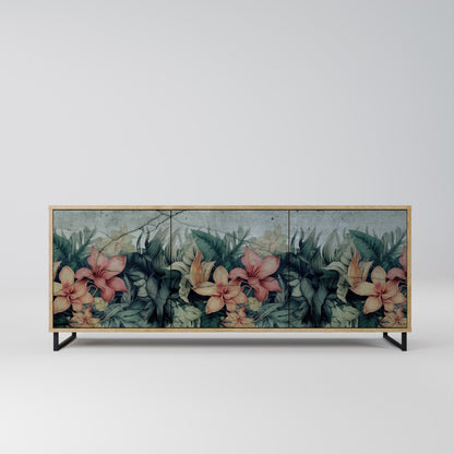 Credenza a 3 ante HEAVENLY BLOOM in effetto rovere