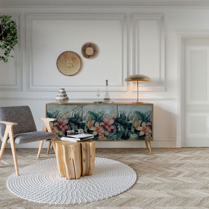 Credenza a 3 ante HEAVENLY BLOOM in effetto rovere