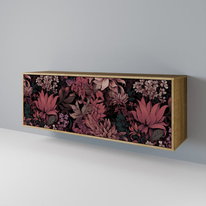 FLORAL WHISPER 3-Door Sideboard in Oak Effect