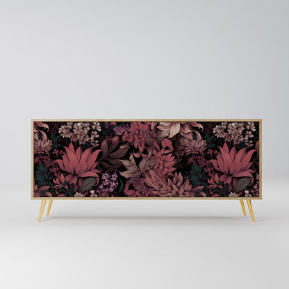 FLORAL WHISPER 3-Door Sideboard in Oak Effect