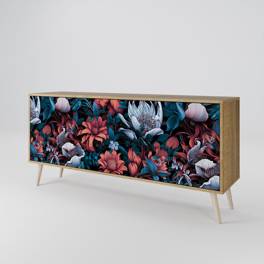ETHEREAL BLOSSOMS Madia a 3 Ante in Effetto Rovere