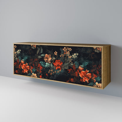 IMAGINARY BLOSSOM 3-Door Sideboard in Oak Effect