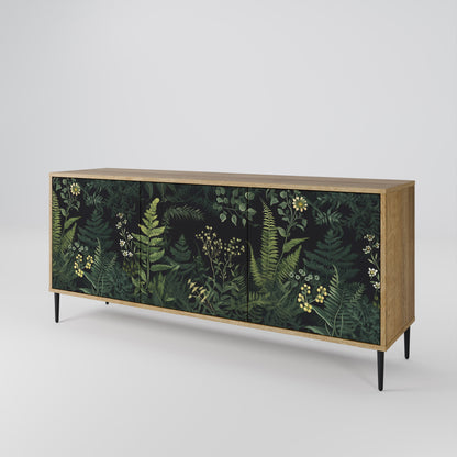 Credenza a 3 ante FERN FLOWERS in effetto rovere