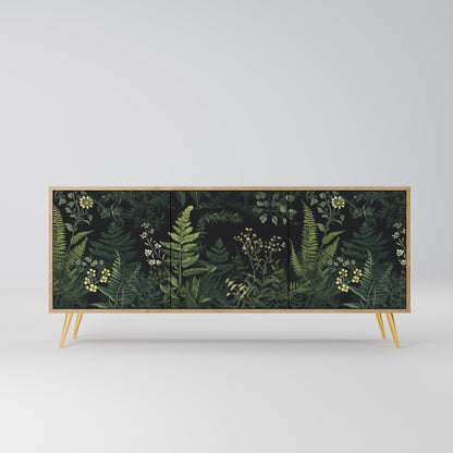 Credenza a 3 ante FERN FLOWERS in effetto rovere