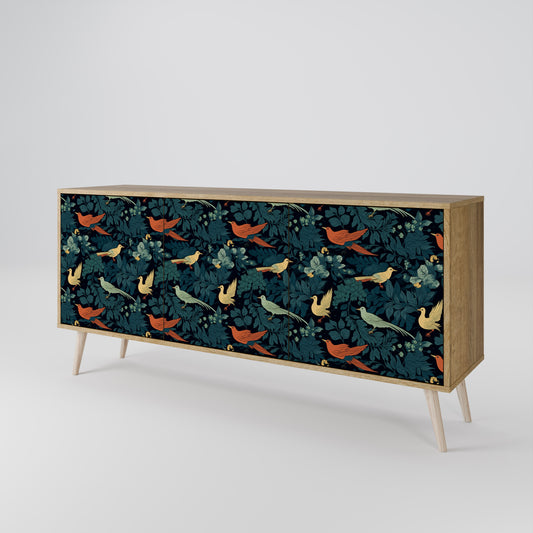FOWL ORNAMENT 3-Door Sideboard in Oak Effect