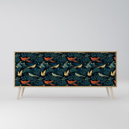 FOWL ORNAMENT 3-Door Sideboard in Oak Effect