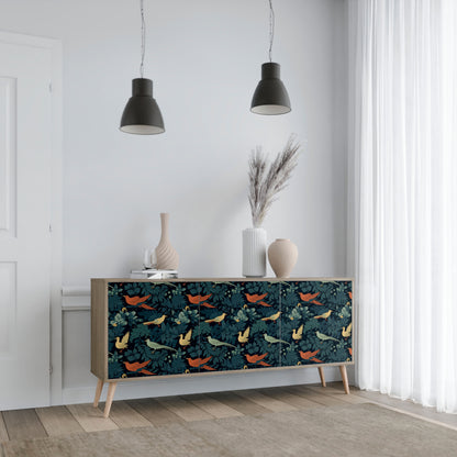 FOWL ORNAMENT 3-Door Sideboard in Oak Effect