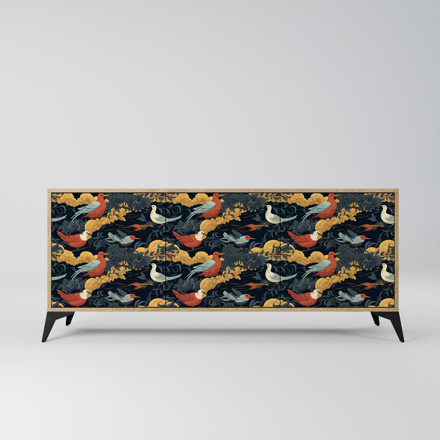 FOWLY DAZE 3-Door Sideboard in Oak Effect