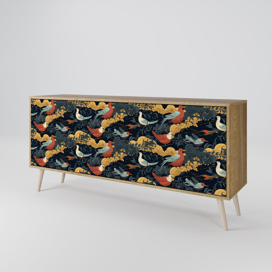 FOWLY DAZE 3-Door Sideboard in Oak Effect
