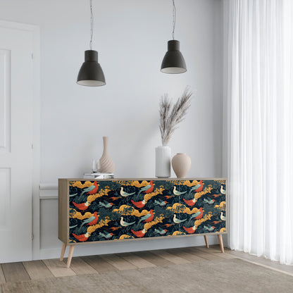 FOWLY DAZE 3-Door Sideboard in Oak Effect