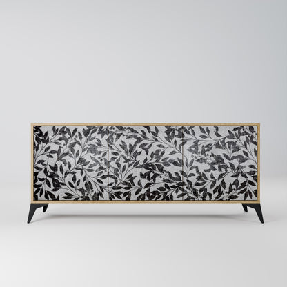 CHARCOAL SPROUT 3-Door Sideboard in Oak Effect