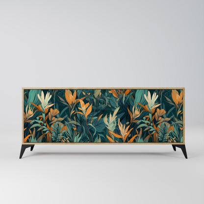 Credenza FLORAL SERENITY a 3 ante in effetto rovere