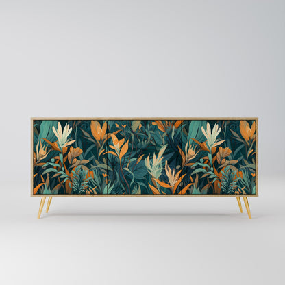 Credenza FLORAL SERENITY a 3 ante in effetto rovere