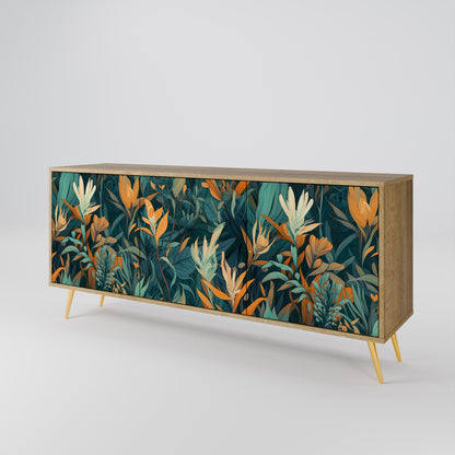 Credenza FLORAL SERENITY a 3 ante in effetto rovere