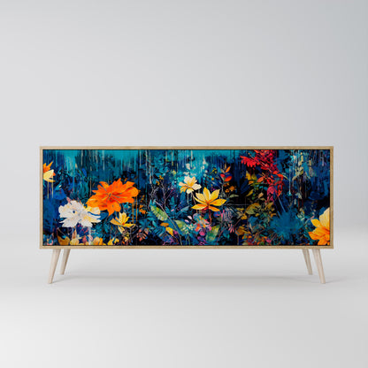 Credenza a 3 ante MIDNIGHT BLOSSOM in effetto rovere