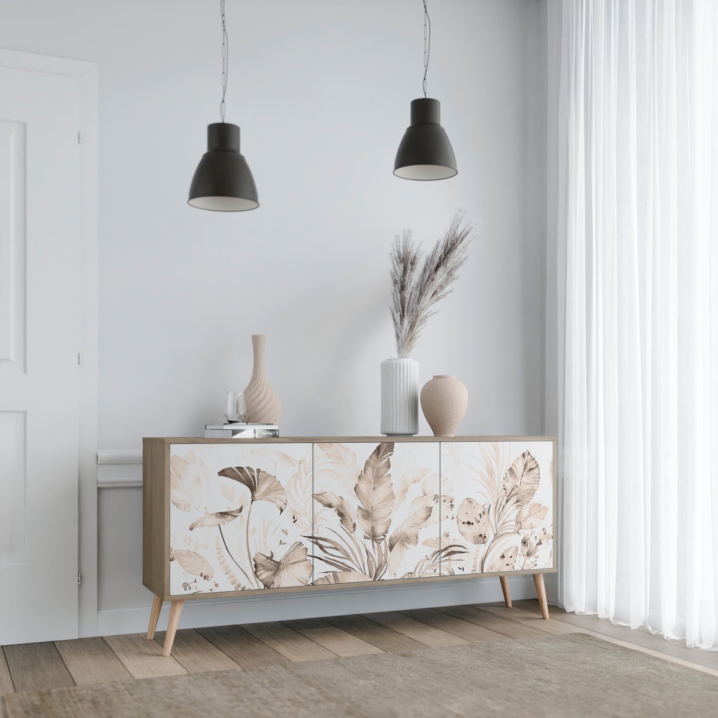 Credenza WILD TENDERNESS a 3 ante in effetto rovere