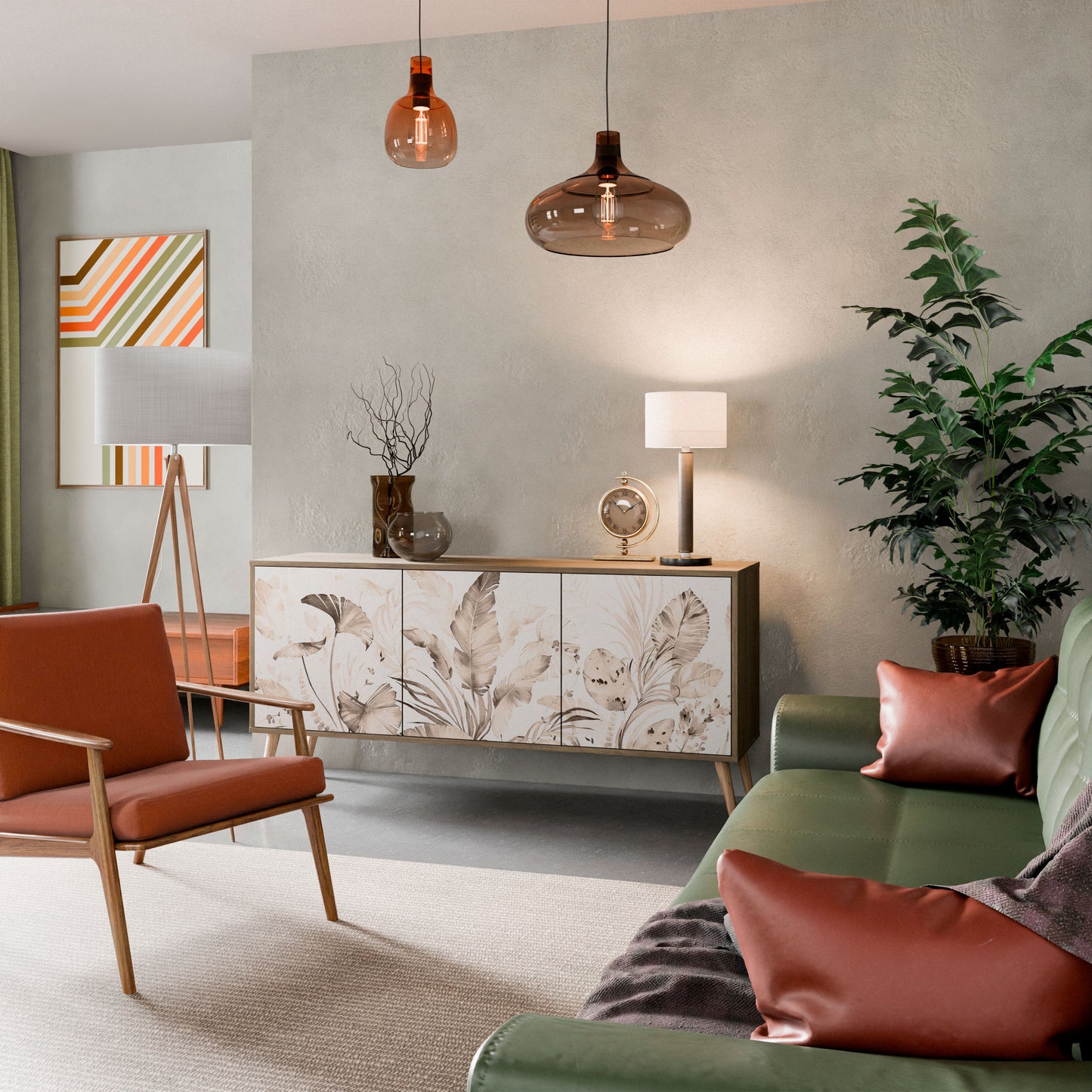 Credenza WILD TENDERNESS a 3 ante in effetto rovere
