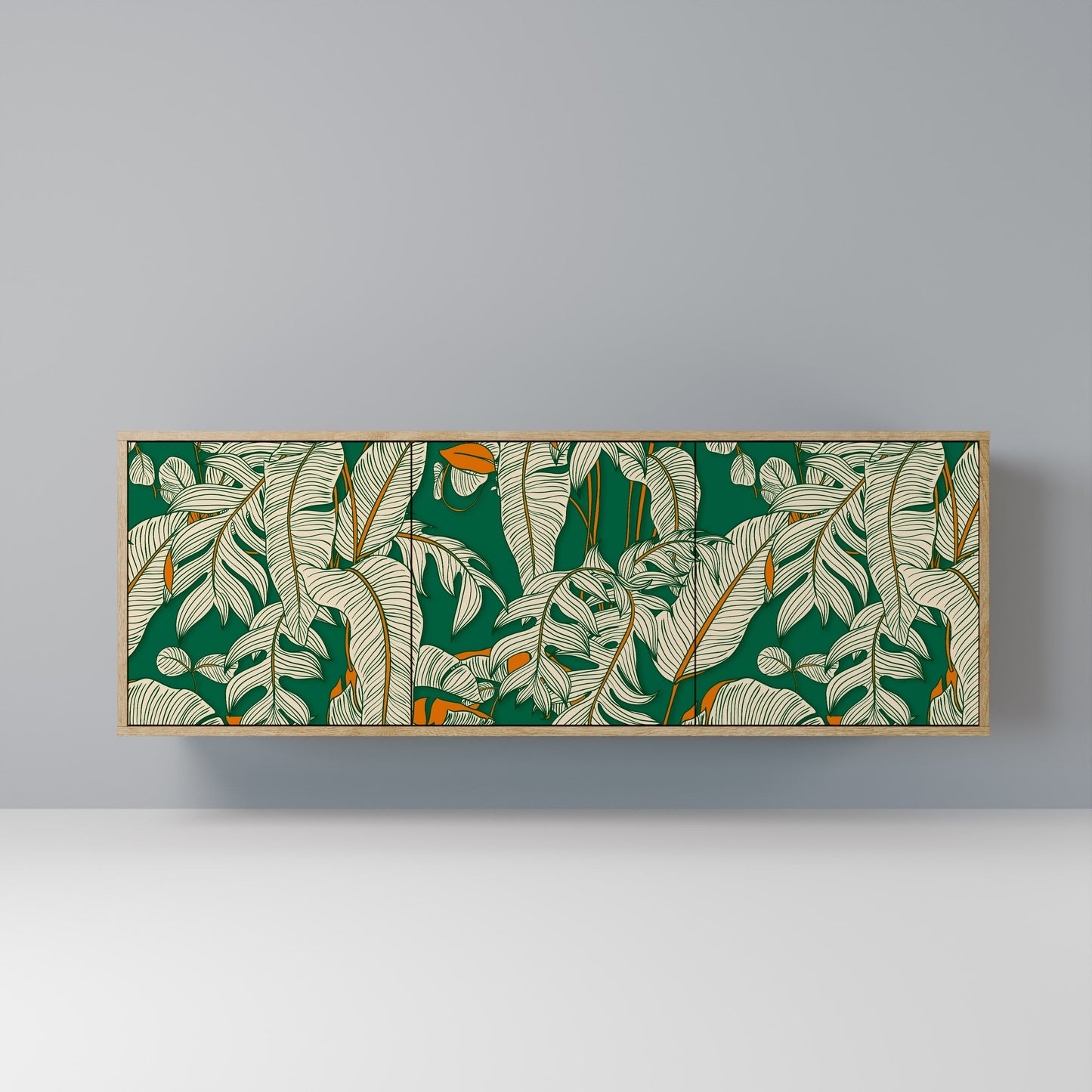 Credenza a 3 ante VERDANT PLEASURES in effetto rovere