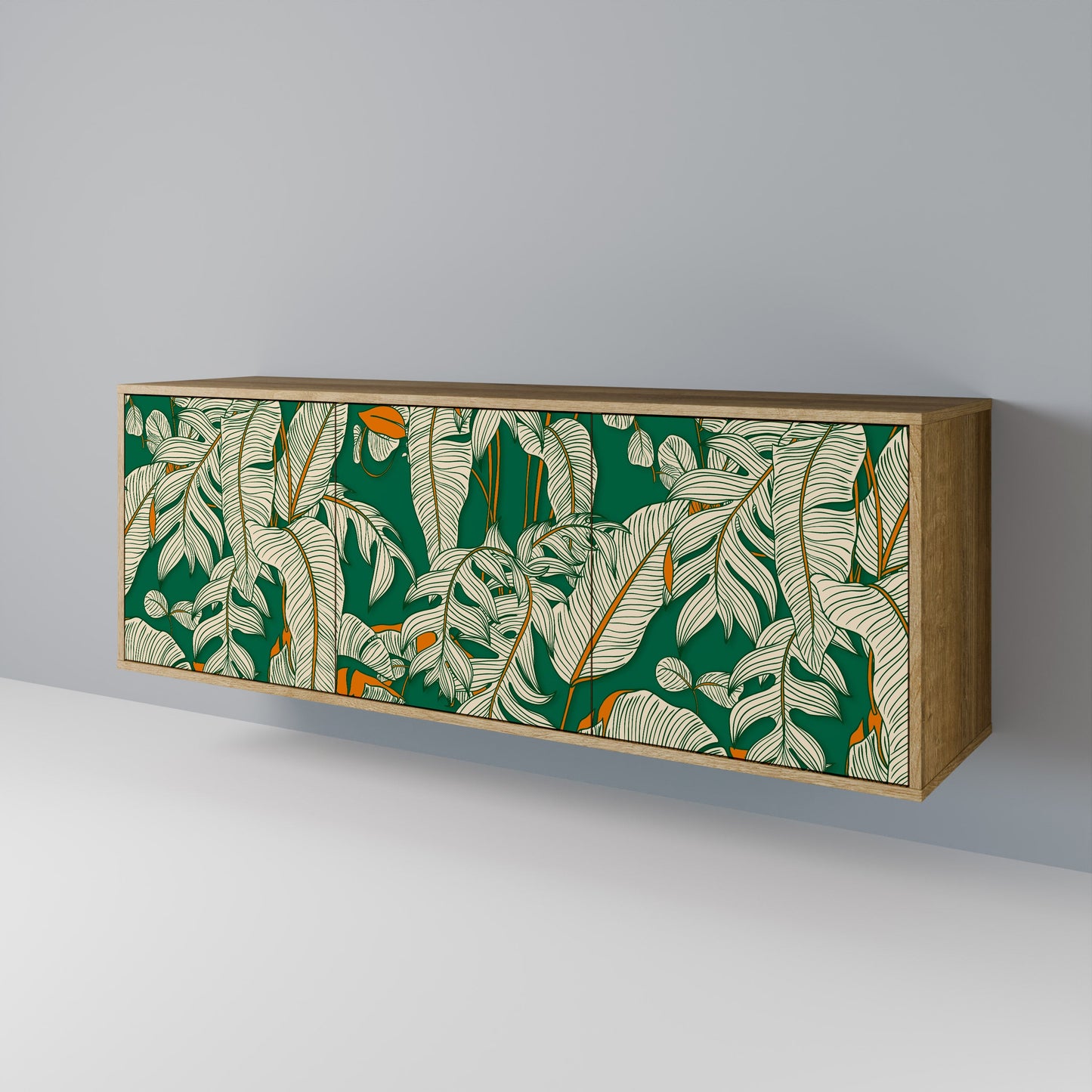 Credenza a 3 ante VERDANT PLEASURES in effetto rovere